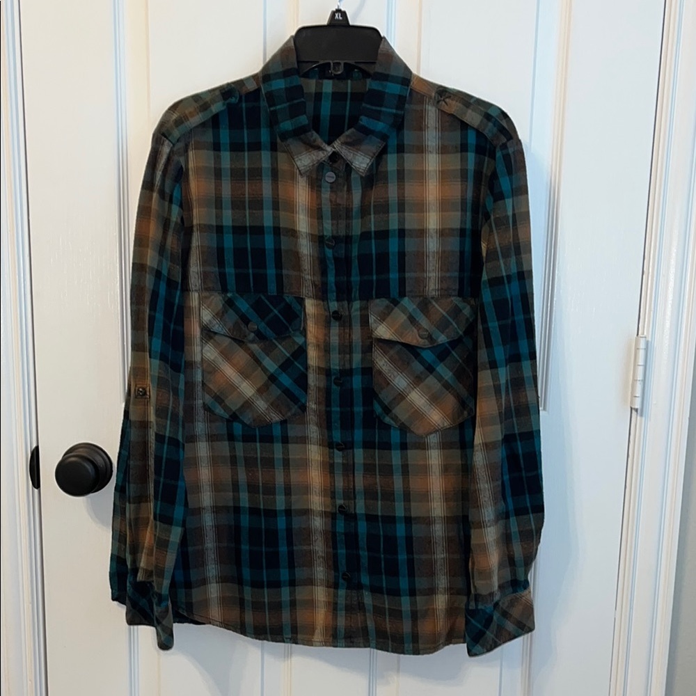 Plaid Button-Up Shirt